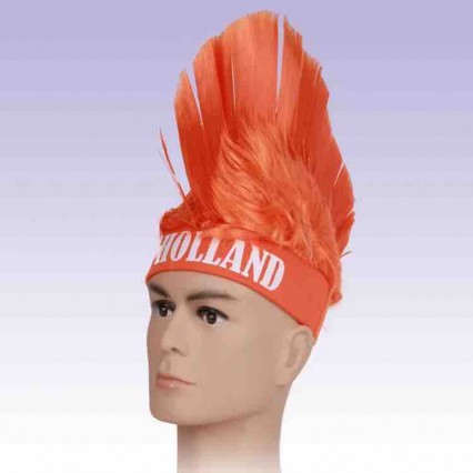 Hot sell holland country color cockscomb wig football fan the netherlands mohawk wig Hot sell holland country color cockscomb wig football fan the netherlands mohawk wig