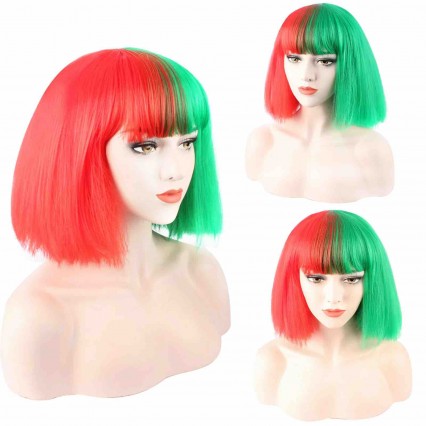 Mix Colors Short BoBo Cosplay Wig Sia Cosplay Wig Festive Party Wig Mix Colors Short BoBo Cosplay Wig Sia Cosplay Wig Festive Party Wig