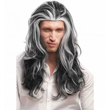 Perruque cheveux noirs perruque vampire homme- Perruque Vampire Aux Cheveux Gris Perruque cheveux noirs perruque vampire homme- Perruque Vampire Aux Cheveux Gris