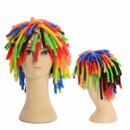 wholesale colorful funny wig with dreadlocks afro wig for man jumbo braids of party wig wholesale colorful funny wig with dreadlocks afro wig for man jumbo braids of party wig
