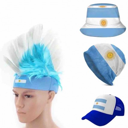 Argentina soccer fans headband cockscomb wigs football fan mohawk wig cheering props baseball fisherman hat cap Argentina soccer fans headband cockscomb wigs football fan mohawk wig cheering props baseball fisherman hat cap