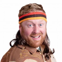 Custom logo funny present idea men fashion mullet headband wig hairstyle black wig for Germany fans  Custom logo funny present idea men fashion mullet headband wig hairstyle black wig for Germany fans