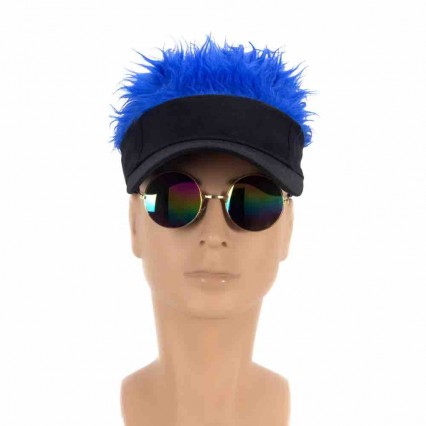 Factory custom logo unisex toupee hat novelty Halloween party hair visor cap adjustable baseball hat for men Factory custom logo unisex toupee hat novelty Halloween party hair visor cap adjustable baseball hat for men