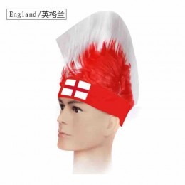 Poland Denmark Japan England soccer fans headband cockscomb wigs football fan mohawk wig cheering props  Poland Denmark Japan England soccer fans headband cockscomb wigs football fan mohawk wig cheering props