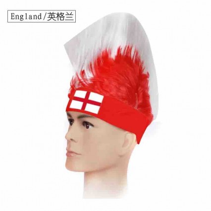 Poland Denmark Japan England soccer fans headband cockscomb wigs football fan mohawk wig cheering props Poland Denmark Japan England soccer fans headband cockscomb wigs football fan mohawk wig cheering props