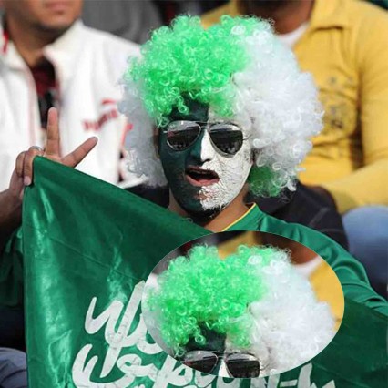 Saudi Arabia Football Fans Wigs Soccer Fan Cheering Props Fluffy Clown Explosive Head Afro Wig Saudi Arabia Football Fans Wigs Soccer Fan Cheering Props Fluffy Clown Explosive Head Afro Wig