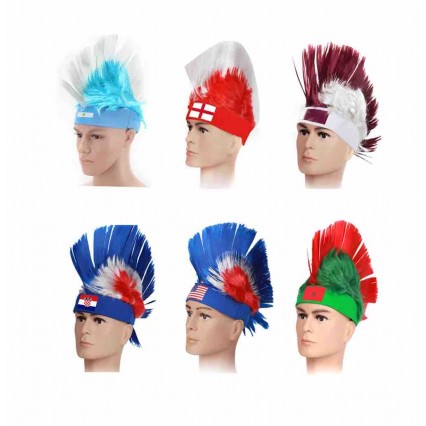 Top 32 national team flag customization 2022 football fans wig hat mohawk wigs caps Top 32 national team flag customization 2022 football fans wig hat mohawk wigs caps