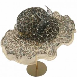 7 color fashion Women leopard sinamay packable UV protection sun hat wide brim flower Kentucky Derby Church wedding Party hat  7 color fashion Women leopard sinamay packable UV protection sun hat wide brim flower Kentucky Derby Church wedding Party hat