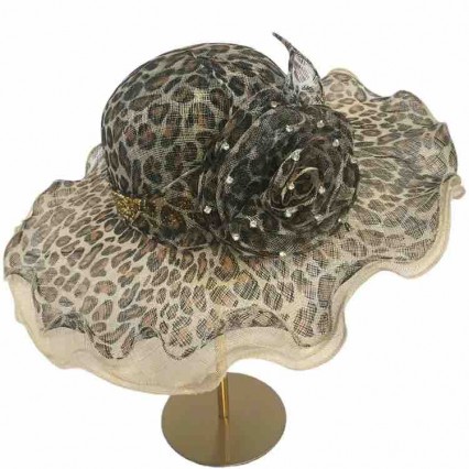 7 color fashion Women leopard sinamay packable UV protection sun hat wide brim flower Kentucky Derby Church wedding Party hat 7 color fashion Women leopard sinamay packable UV protection sun hat wide brim flower Kentucky Derby Church wedding Party hat