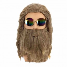 Factory supply curly long blonde wig thor endgame wig men Halloween cosplay hair wigs and mustache set  Factory supply curly long blonde wig thor endgame wig men Halloween cosplay hair wigs and mustache set