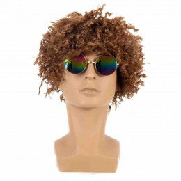 Fashion Fluffy Small Curly 30cm Black Short Curly Hair Afro Brazilian Black Men's Wig party cosplay wig  Fashion Fluffy Small Curly 30cm Black Short Curly Hair Afro Brazilian Black Men's Wig party cosplay wig