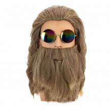 Halloween cosplay wig fake beard set Thor cosplay wig headgear men's long handsome party wig  Halloween cosplay wig fake beard set Thor cosplay wig headgear men's long handsome party wig