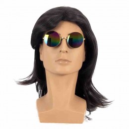 High quality cheap 80s male mullet synthetic wig straight party Halloween costume wigs for men  High quality cheap 80s male mullet synthetic wig straight party Halloween costume wigs for men