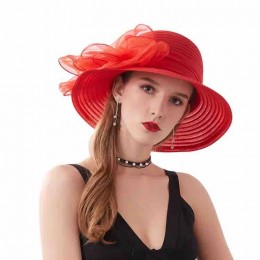 new fashion chic Women packable organza sun hat uv protection wide brim floral Kentucky Derby Church wedding Party hat  new fashion chic Women packable organza sun hat uv protection wide brim floral Kentucky Derby Church wedding Party hat
