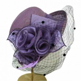 new fashion women sinamay Church hat Kentucky Derby Dress Cloche sun Hat Fascinator Floral Tea Party Wedding hat with mesh veil  new fashion women sinamay Church hat Kentucky Derby Dress Cloche sun Hat Fascinator Floral Tea Party Wedding hat with mesh veil