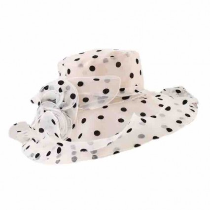 ready to ship fashion gray packable Women's Church Derby Tea Party Wedding Hat Polka Dot Organza Hats ready to ship fashion gray packable Women's Church Derby Tea Party Wedding Hat Polka Dot Organza Hats