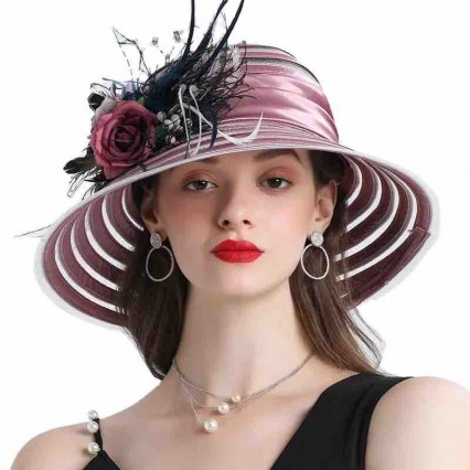 wholesale fashion Women sun hat wide brim Kentucky Derby satin breathable black Church wedding Party fascinators and hats wholesale fashion Women sun hat wide brim Kentucky Derby satin breathable black Church wedding Party fascinators and hats