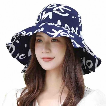 wholesale ladies full printed wide brim sunscreen hat UV protection bucket Hats Travel beach sun women's fisherman's hat wholesale ladies full printed wide brim sunscreen hat UV protection bucket Hats Travel beach sun women's fisherman's hat