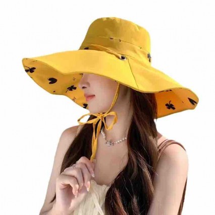 wholesale reversible full printed wide brim sunscreen hat UV protection bucket Hats Travel beach sun women's fisherman's hat wholesale reversible full printed wide brim sunscreen hat UV protection bucket Hats Travel beach sun women's fisherman's hat