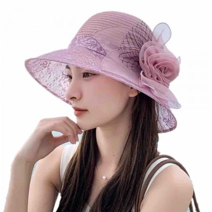 new fashion Women sun hat uv protection polka dot floral Kentucky Derby Organza Church wedding Party bucket hats women new fashion Women sun hat uv protection polka dot floral Kentucky Derby Organza Church wedding Party bucket hats women