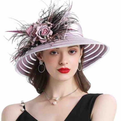 wholesale fashion Women sun hat wide brim kentucky derby hats satin breathable Church wedding fascinators and hats wholesale fashion Women sun hat wide brim kentucky derby hats satin breathable Church wedding fascinators and hats