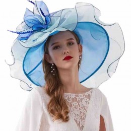 Women Kentucky Derby Organza Hats Two Wear Ways Flower Can Be Used As a Headwear fancy dress hats  Women Kentucky Derby Organza Hats Two Wear Ways Flower Can Be Used As a Headwear fancy dress hats