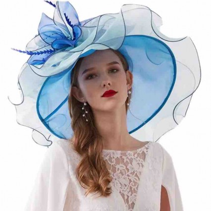 Women Kentucky Derby Organza Hats Two Wear Ways Flower Can Be Used As a Headwear fancy dress hats Women Kentucky Derby Organza Hats Two Wear Ways Flower Can Be Used As a Headwear fancy dress hats