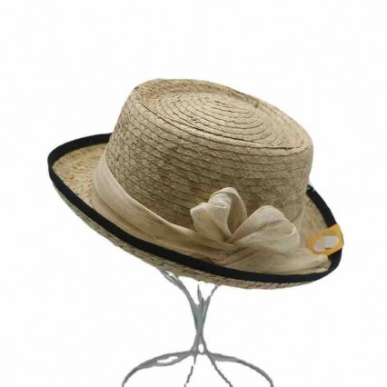 2024 new women ladies Sun Hat Flat Top boater hat with bowknot Summer Beach fedora raffia straw panama hats wholesale 2024 new women ladies Sun Hat Flat Top boater hat with bowknot Summer Beach fedora raffia straw panama hats wholesale