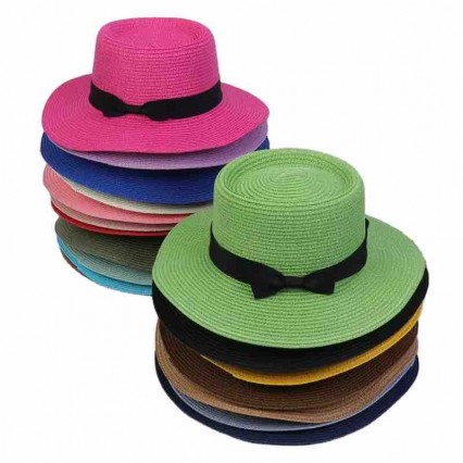 19 colors fashion Womens dress UPF50 summer beach sun Hats wide brim paper straw boater panama fedora flat topped straw hat 19 colors fashion Womens dress UPF50 summer beach sun Hats wide brim paper straw boater panama fedora flat topped straw hat