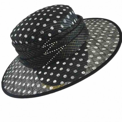 fashion chic women polka dot sinamay Kentucky Derby Dress boater sun Hat Fascinator ladies hats wedding church wide brim fashion chic women polka dot sinamay Kentucky Derby Dress boater sun Hat Fascinator ladies hats wedding church wide brim