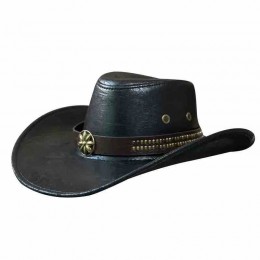 fashion classic men leather western cowboy hat cattlemen leather cowboy hats for men  fashion classic men leather western cowboy hat cattlemen leather cowboy hats for men