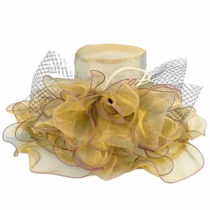 packable Women sun hat Ruffles brim Kentucky Derby Organza Church fascinator hats wedding Dress Party hat with flower packable Women sun hat Ruffles brim Kentucky Derby Organza Church fascinator hats wedding Dress Party hat with flower