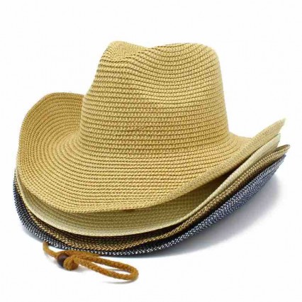 Wholesale paper straw fedora mens straw cowboy hats beach hat sun hats for men protection Wholesale paper straw fedora mens straw cowboy hats beach hat sun hats for men protection