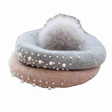 11 colors fashion women wool blended ladies dress french beaded beret hat painter hats with detachable pom pom 11 colors fashion women wool blended ladies dress french beaded beret hat painter hats with detachable pom pom