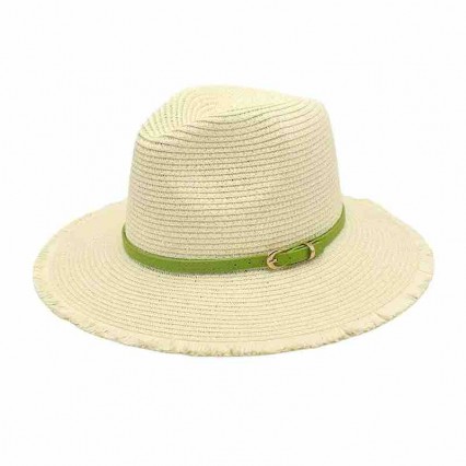 women Wide Brim fringe trim green belt beach panama paper Straw Hats Sun Protection UPF50 summer straw fedora hat wholesale women Wide Brim fringe trim green belt beach panama paper Straw Hats Sun Protection UPF50 summer straw fedora hat wholesale