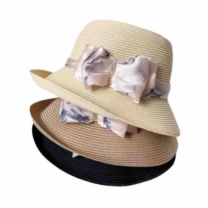 2024 new ladies women Sun Hats paper Straw beach sunscreen cloche hat with satin bowknot for Travel Outdoor 2024 new ladies women Sun Hats paper Straw beach sunscreen cloche hat with satin bowknot for Travel Outdoor