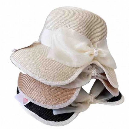 2024 new ladies women Sun Hats paper Straw wide brim split back beach hat cloche hat with organza bowknot for Travel Outdoor 2024 new ladies women Sun Hats paper Straw wide brim split back beach hat cloche hat with organza bowknot for Travel Outdoor