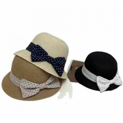 2024 new ladies women Sun Hats paper Straw wide brim beach hat for women cloche hat with polka dot bowknot for Travel Outdoor 2024 new ladies women Sun Hats paper Straw wide brim beach hat for women cloche hat with polka dot bowknot for Travel Outdoor