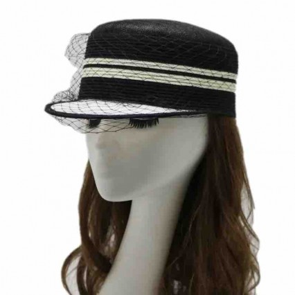 fashion chic women dress sinamay baseball knight cap Kentucky Derby Dress sun Hat Fascinator Tea Party hats with mesh veil fashion chic women dress sinamay baseball knight cap Kentucky Derby Dress sun Hat Fascinator Tea Party hats with mesh veil