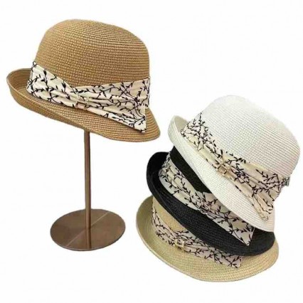 2024 new women Sun Hats paper Straw wide brim beach hat for women with printed ribbon cloche hat for Travel Outdoor 2024 new women Sun Hats paper Straw wide brim beach hat for women with printed ribbon cloche hat for Travel Outdoor