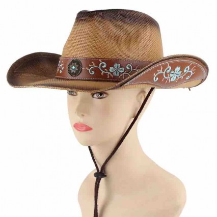 Brown Cowgirl Hats Classic quality Straw Western Hat for Women Music Festival Party Beach cowboy hat embroidery Brown Cowgirl Hats Classic quality Straw Western Hat for Women Music Festival Party Beach cowboy hat embroidery