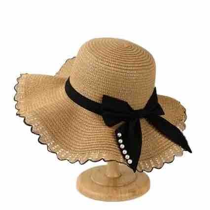 women Sun Hats floppy flounce Wide Brim stripe Straw beach hat with bowknot for women cloche hat for Travel Outdoor women Sun Hats floppy flounce Wide Brim stripe Straw beach hat with bowknot for women cloche hat for Travel Outdoor