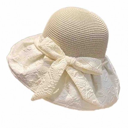 2024 new women Sun Hats paper Straw wide brim beach hat for women with bowknot cloche hat for Travel Outdoor 2024 new women Sun Hats paper Straw wide brim beach hat for women with bowknot cloche hat for Travel Outdoor