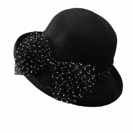 2024 new women Sun Hats paper Straw wide brim beach hat for women with lace bowknot bowler cloche hat for Travel Outdoor 2024 new women Sun Hats paper Straw wide brim beach hat for women with lace bowknot bowler cloche hat for Travel Outdoor