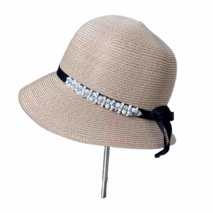 2024 new women Sun Hats paper Straw wide brim beach hat for women with pearls cloche hat for Travel Outdoor 2024 new women Sun Hats paper Straw wide brim beach hat for women with pearls cloche hat for Travel Outdoor
