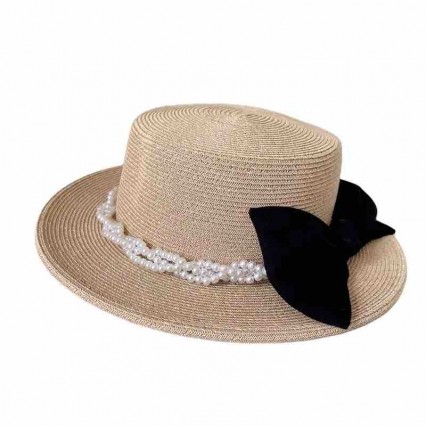 new women Sun Hat Flat Top boater hat with bowknot Summer Beach fedora paper straw panama hats wholesale new women Sun Hat Flat Top boater hat with bowknot Summer Beach fedora paper straw panama hats wholesale