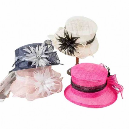 women wide brim sinamay Church formal hat Kentucky Derby Fascinator Floral Tea Party Wedding elegant hats for ladies women wide brim sinamay Church formal hat Kentucky Derby Fascinator Floral Tea Party Wedding elegant hats for ladies