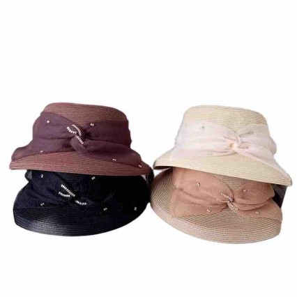 2024 new women Sun Hats paper Straw wide brim beach hat for women with bowknot cloche hat for Travel Outdoor 2024 new women Sun Hats paper Straw wide brim beach hat for women with bowknot cloche hat for Travel Outdoor