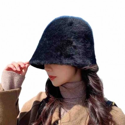 ready to ship rabbit fur soft Beanie Hat Trendy Skull Cap Cuffed Hats Winter Thick Knitted bucket Caps ready to ship rabbit fur soft Beanie Hat Trendy Skull Cap Cuffed Hats Winter Thick Knitted bucket Caps