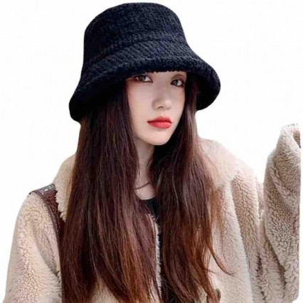ready to ship Winter Fisherman Hat Solid Color Thick Lamb Hair Bucket Hat for Women Girls ready to ship Winter Fisherman Hat Solid Color Thick Lamb Hair Bucket Hat for Women Girls